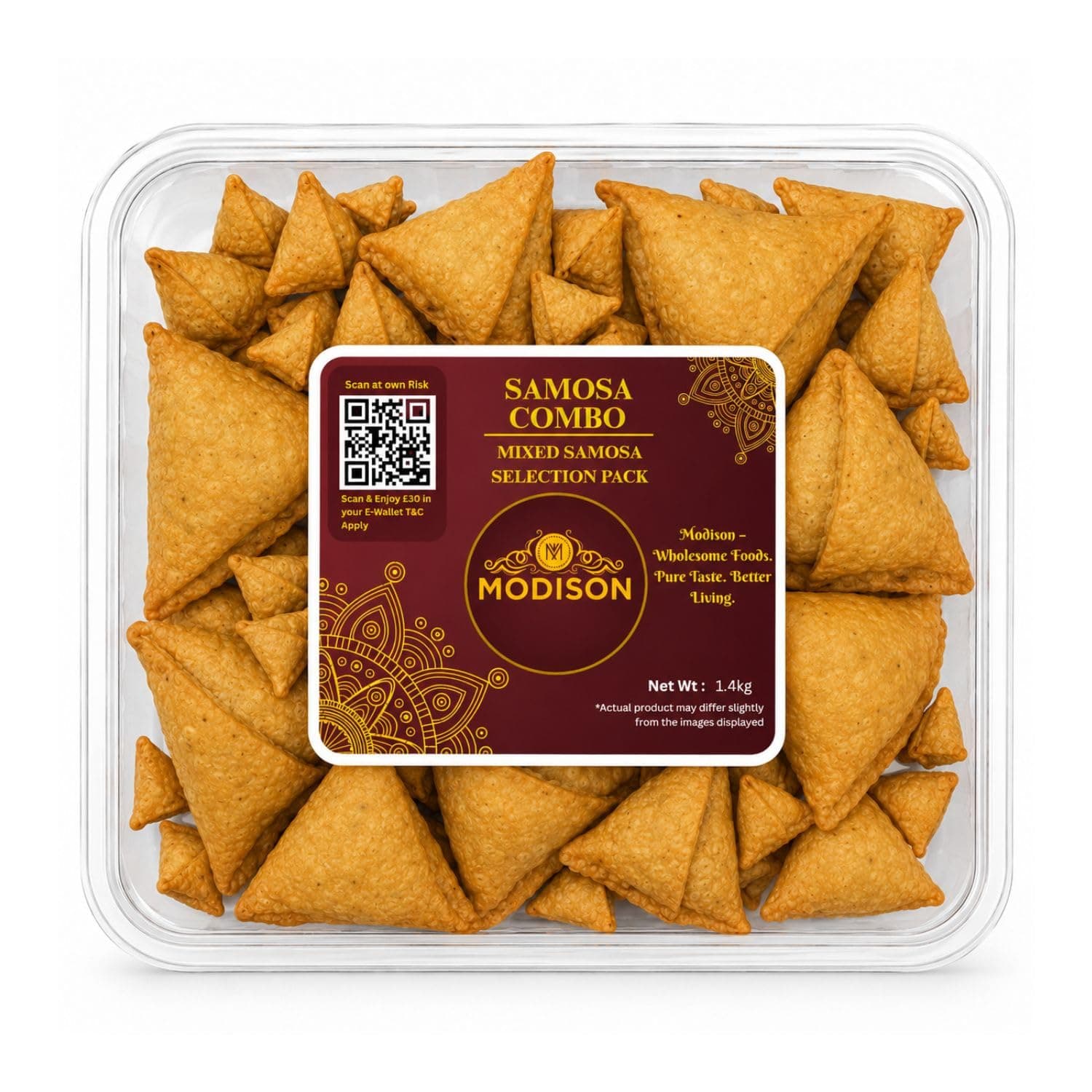 MODISON Samosa Combo Cocktail & Punjabi Frozen Indian Snack 1.4kg product image 1