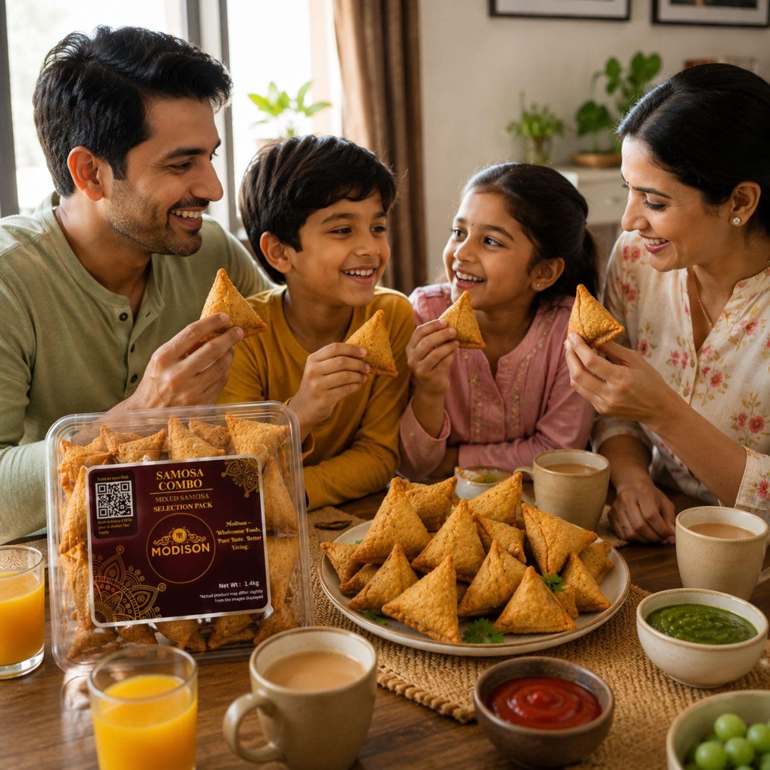 MODISON Samosa Combo Cocktail & Punjabi Frozen Indian Snack 1.4kg product image 5