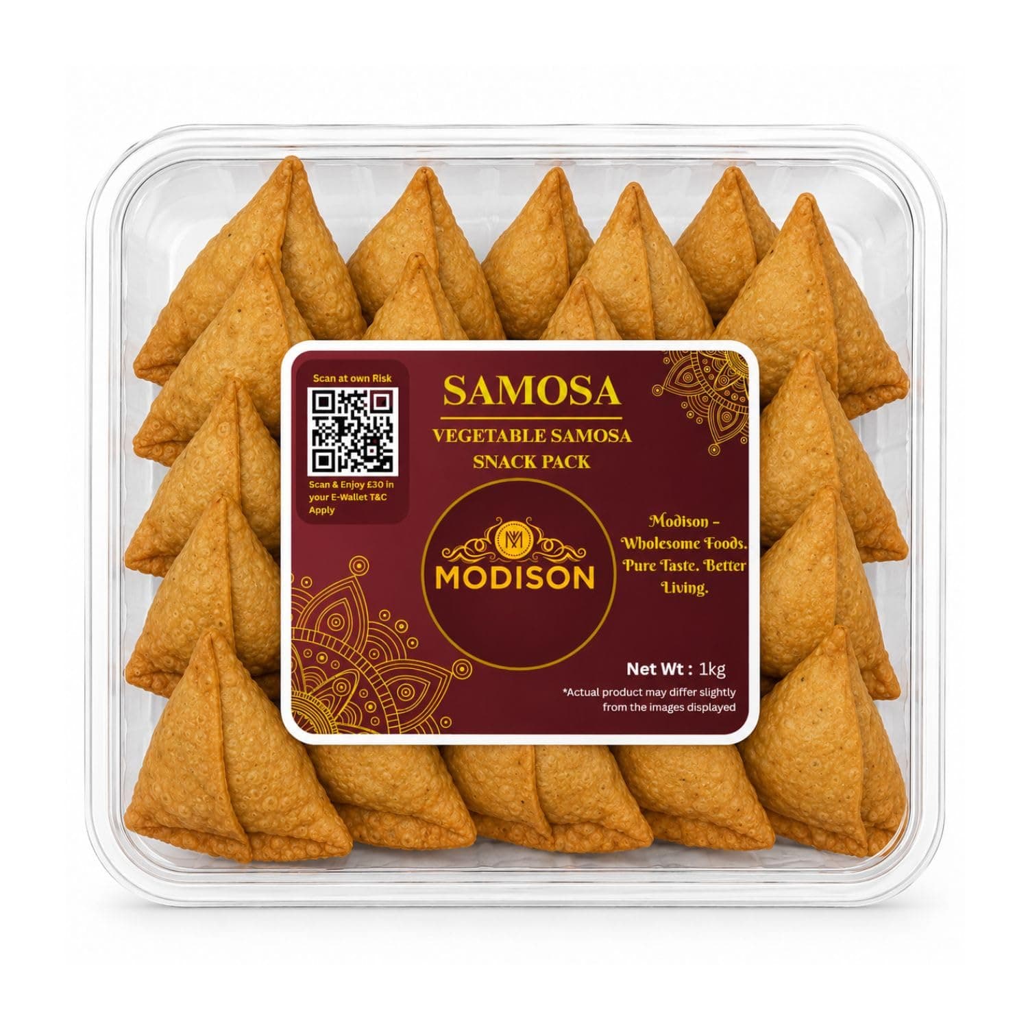 MODISON Samosa Traditional Frozen Indian Snack 1kg product image 1