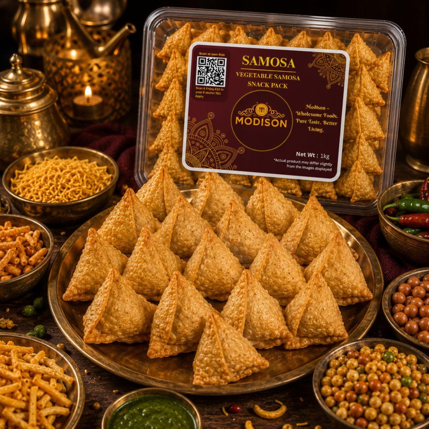 MODISON Samosa Traditional Frozen Indian Snack 1kg product image 6