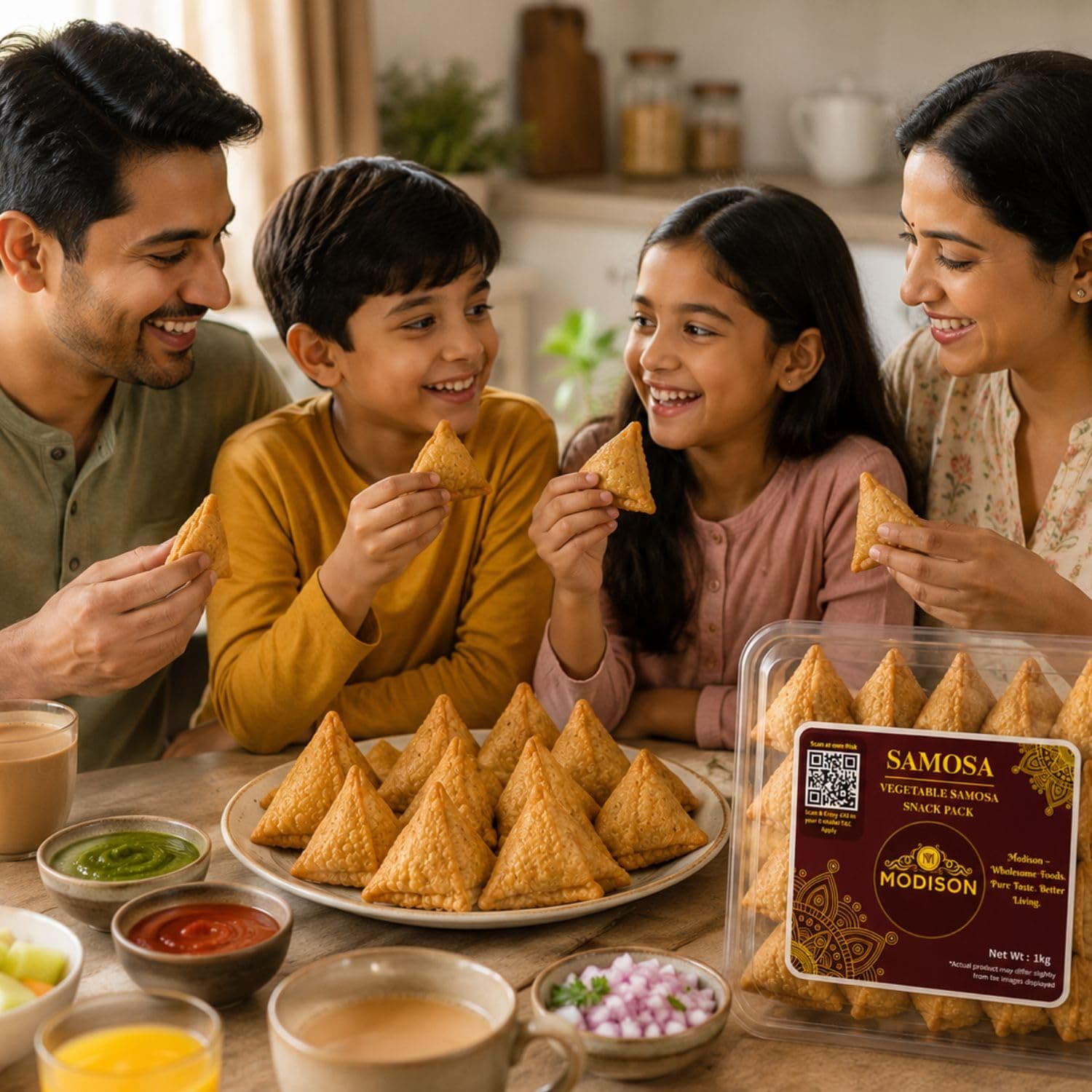 MODISON Samosa Traditional Frozen Indian Snack 1kg product image 7