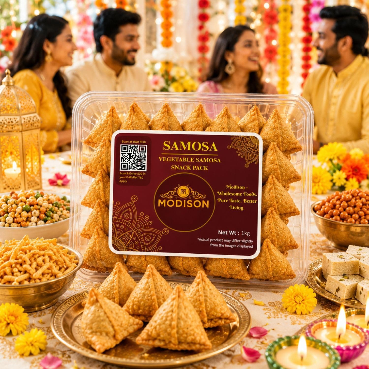 MODISON Samosa Traditional Frozen Indian Snack 1kg product image 8