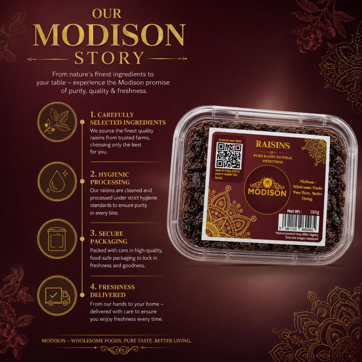 MODISON Seedless Kishmish Dried Fruit Indian Sweet Snack 180g product image 4