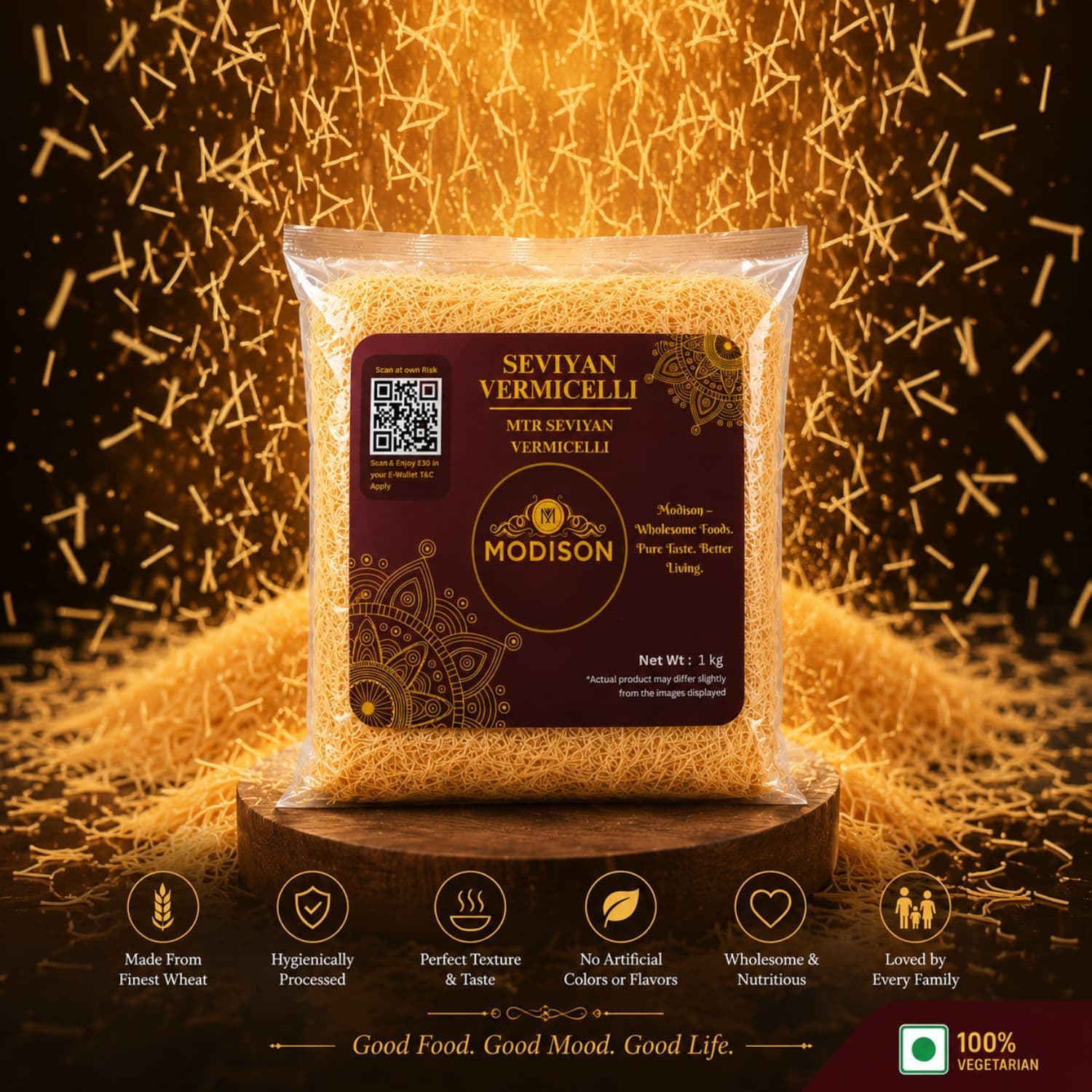 MODISON Seviyan Vermicelli Hard Wheat Semolina Pasta 1kg product image 8