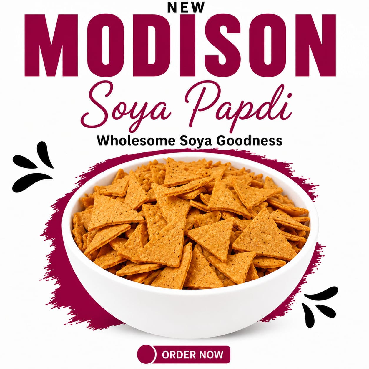 MODISON Soya Papdi Healthy Snacks Crispy Protein Rich 180g