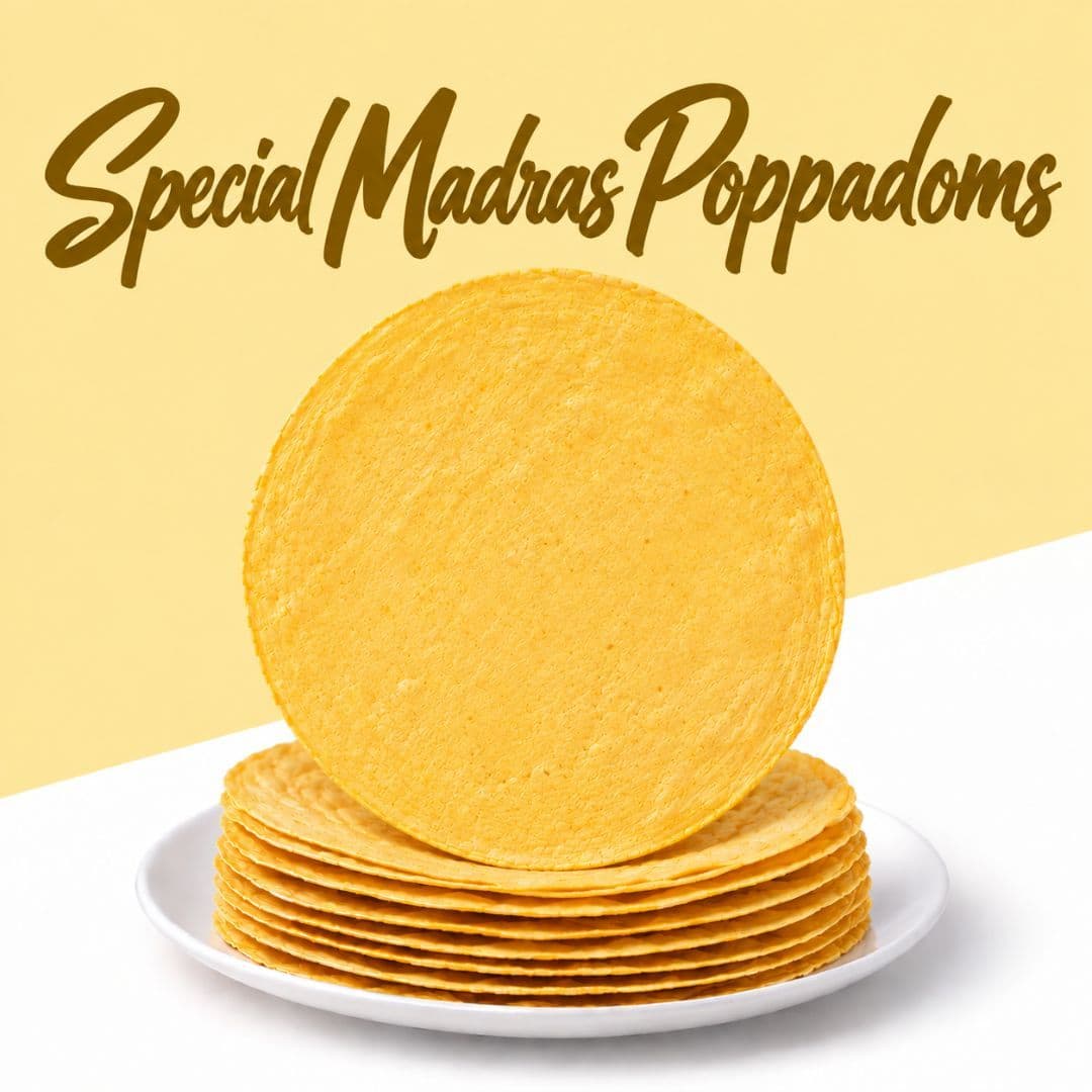 MODISON Special Madras Poppadoms Indian Papad Crispy Lentil Wafer 200g