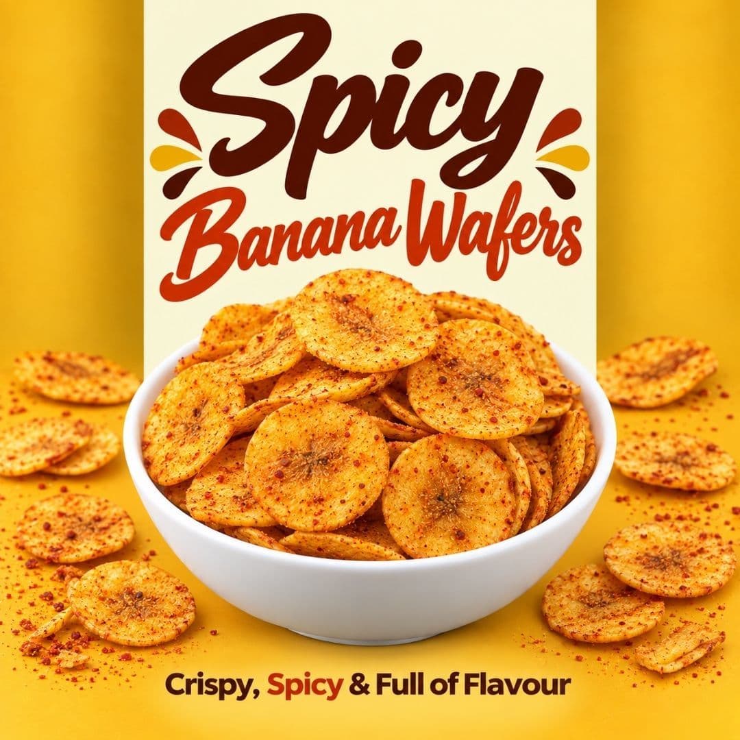 MODISON Spicy Banana Wafers Indian Snacks Crispy Chips 180g