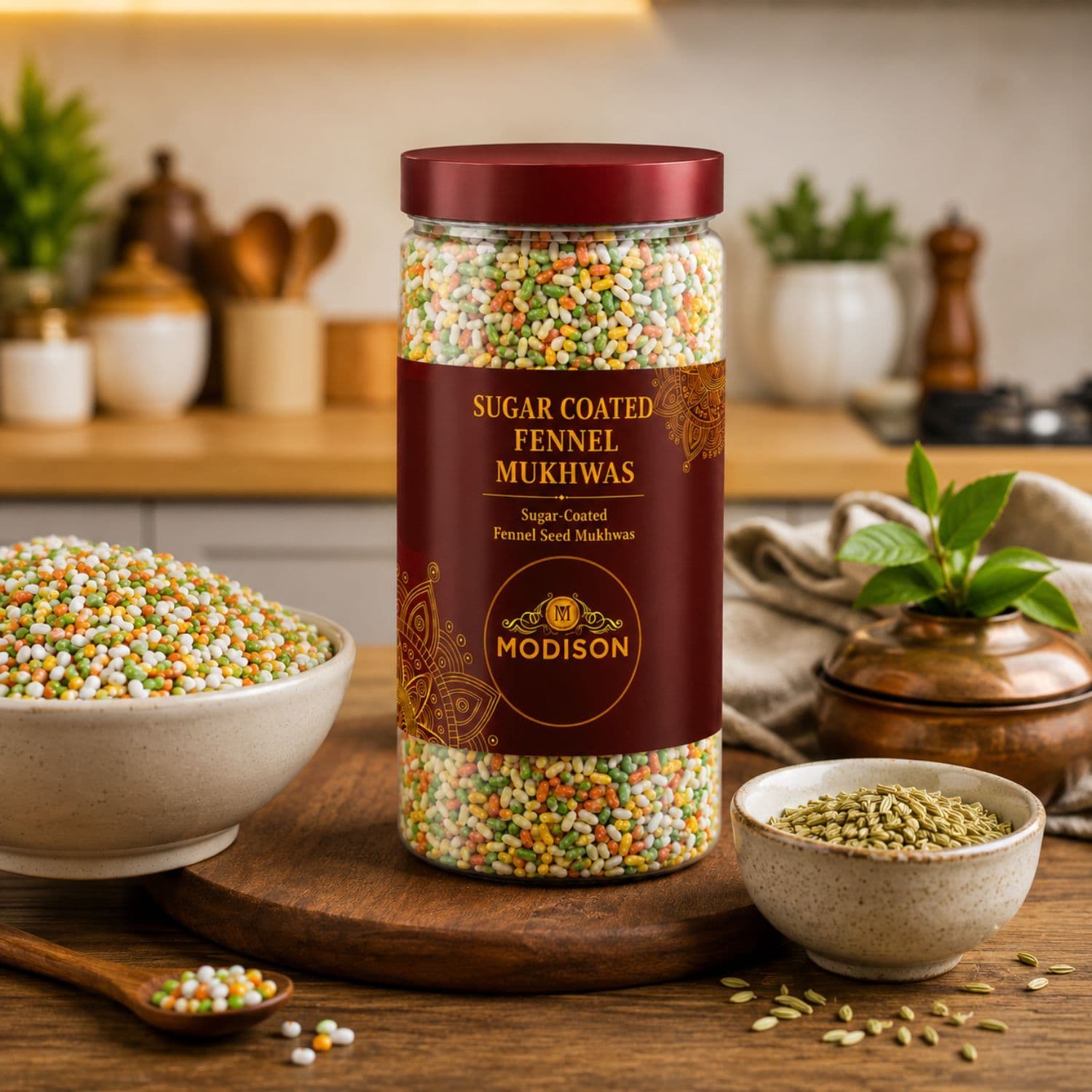 MODISON Sugar Coated Fennel Indian Mouth Freshener Saunf 100g product image 8
