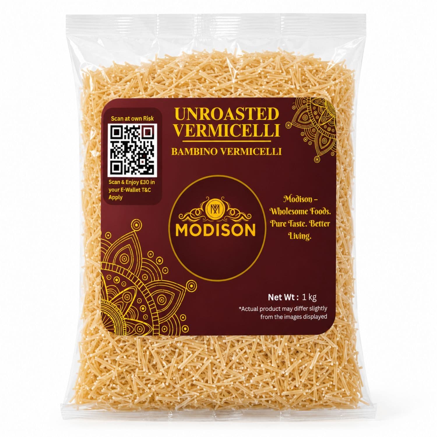 MODISON Unroasted Vermicelli Wheat Semolina Seviyan 1kg product image 1