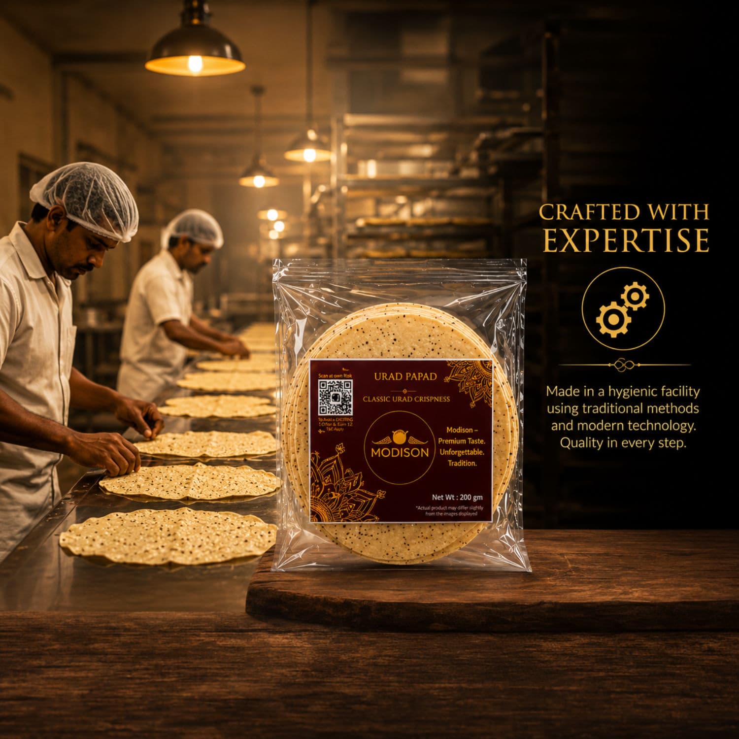 MODISON Urad Papad Indian Papad Crispy Lentil Wafer 200g product image 8