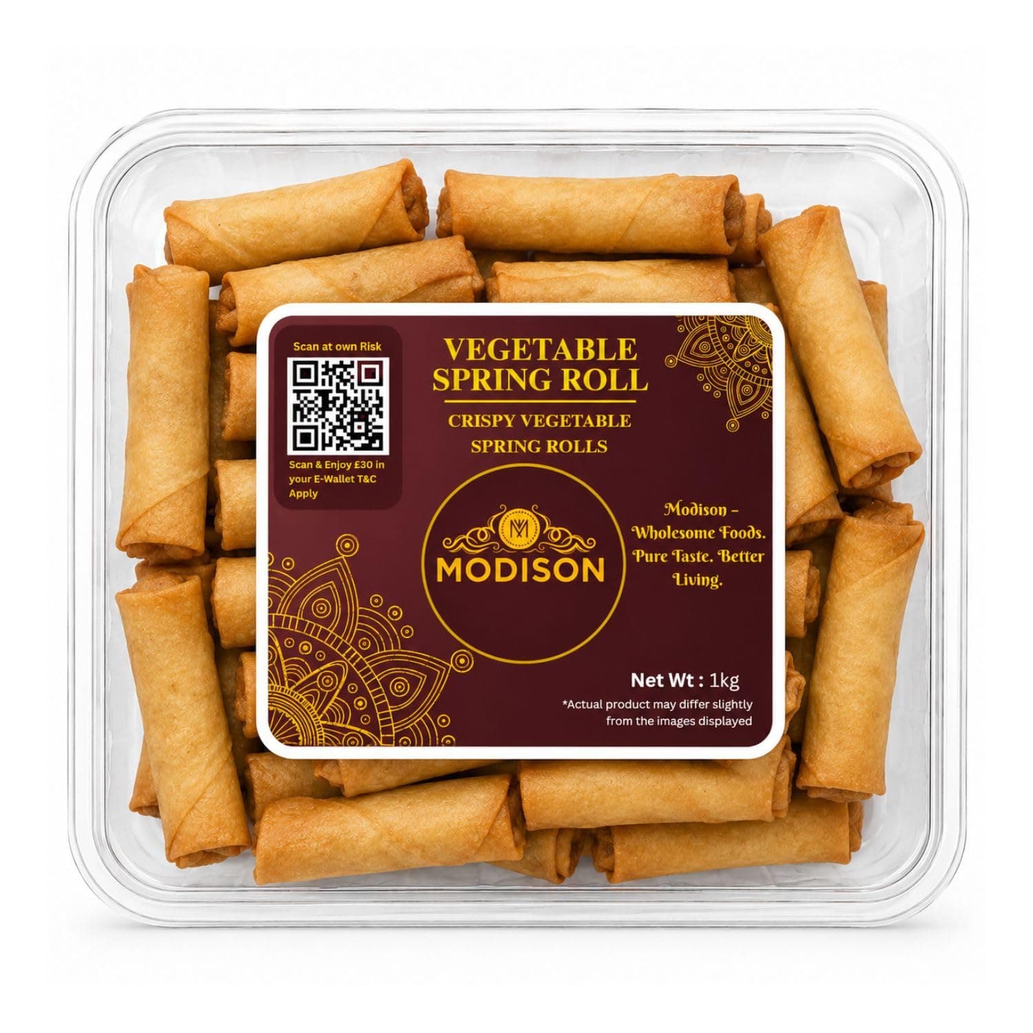 MODISON Vegetable Spring Roll Ready to Cook Frozen Snack 1kg product image 1