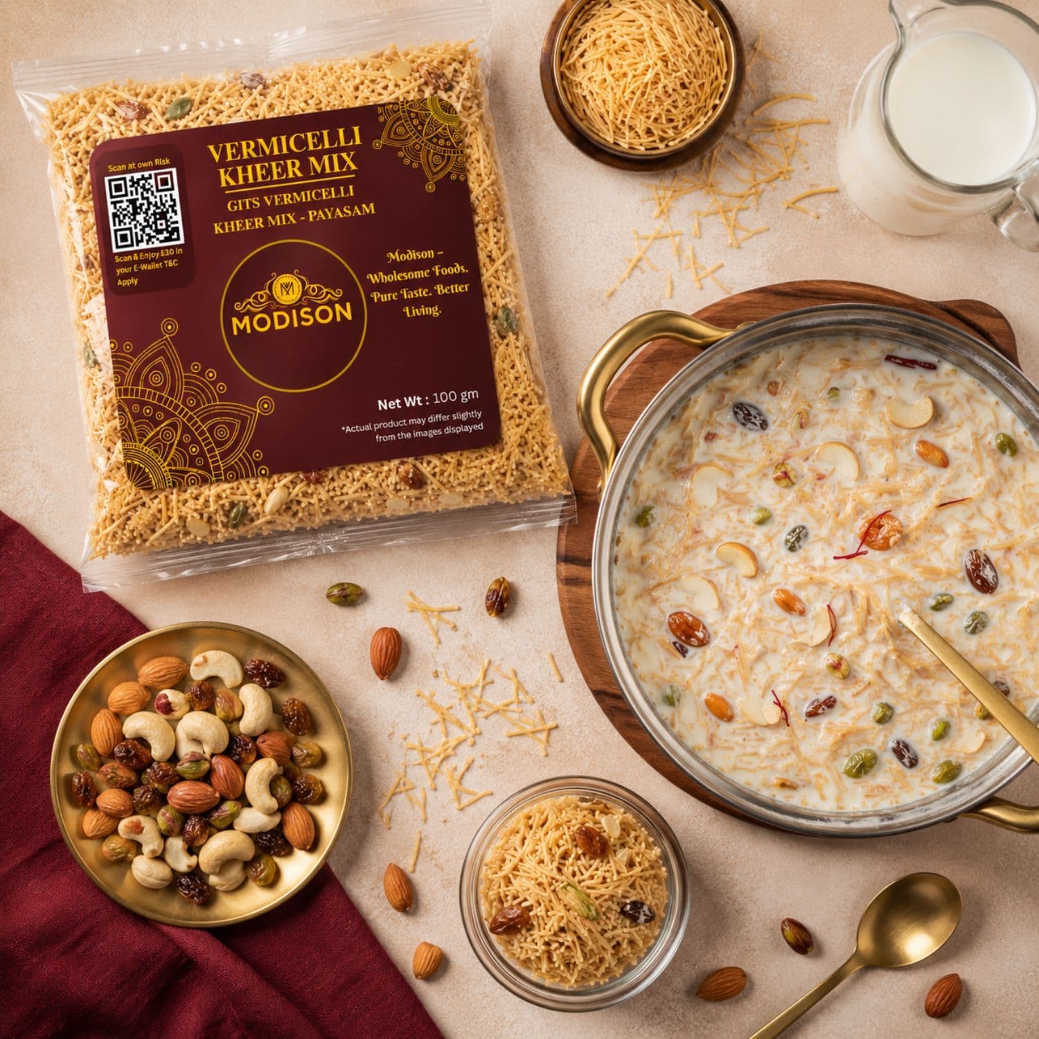 MODISON Vermicelli Kheer Mix Instant Payasam Dessert Mix 100g product image 6