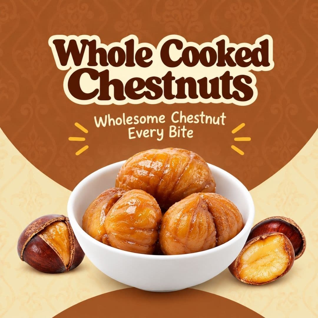 MODISON Whole Cooked Chestnuts Ready to Eat Indian Snacks 180g