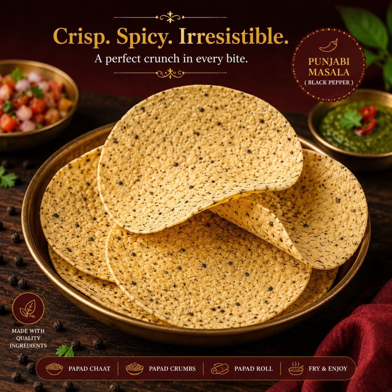 Papad Punjabi Masala (Black Pepper) product image 5