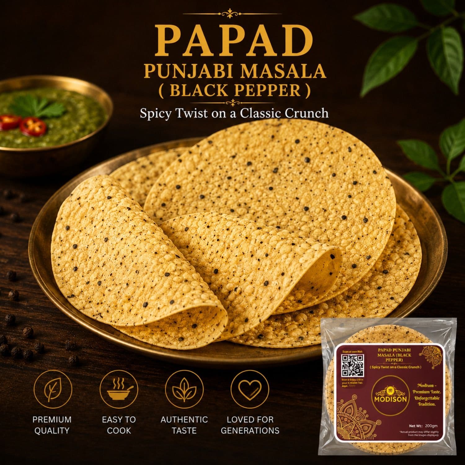 Papad Punjabi Masala (Black Pepper) product image 7