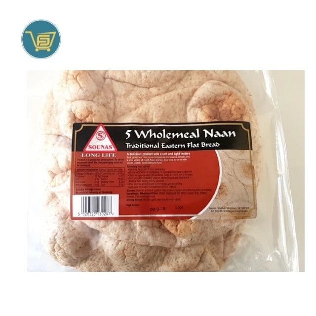 Sounas Wholemeal Naan Long Life 5s