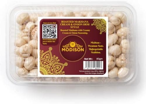 MODISON Roasted Makhana Healthy Snacks Cream Onion 80g product image 1