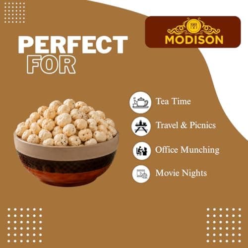 MODISON Roasted Makhana Healthy Snacks Cream Onion 80g product image 6