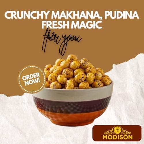 MODISON Roasted Makhana Healthy Snacks Pudina Flavour 80g product image 3