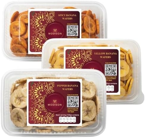 MODISON Banana Wafers Combo Indian Snacks Crispy Chips 540g product image 1