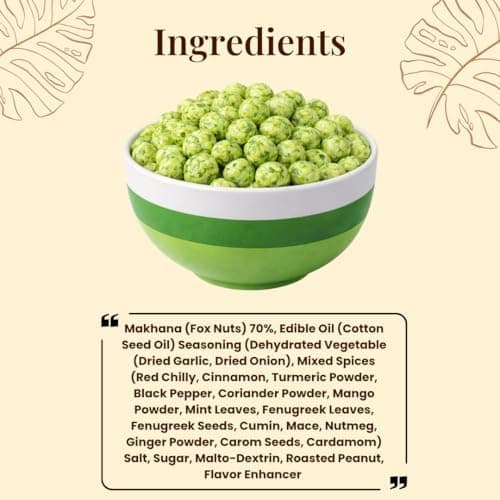 MODISON Roasted Makhana Healthy Snacks Zesty Mint 80g product image 4