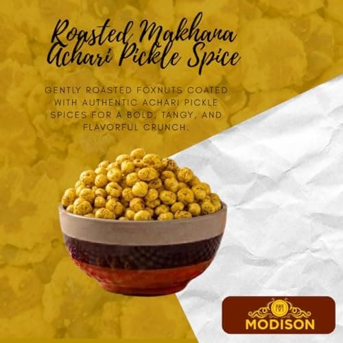 MODISON Roasted Makhana Healthy Snacks Achari Pickle Spice 80g product image 7