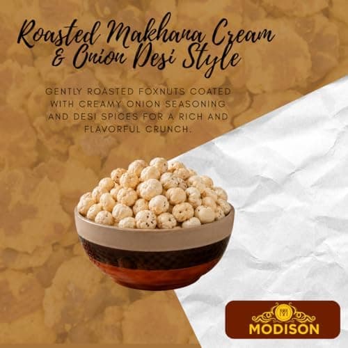 MODISON Roasted Makhana Healthy Snacks Cream Onion 80g product image 5