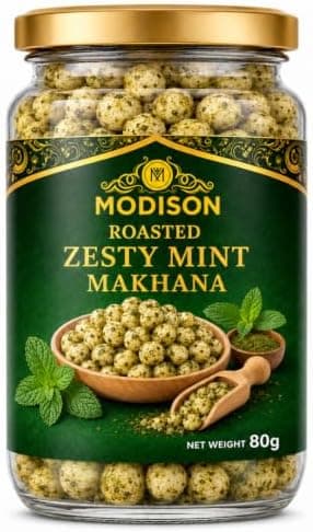 MODISON Roasted Makhana Healthy Snacks Zesty Mint 80g product image 1