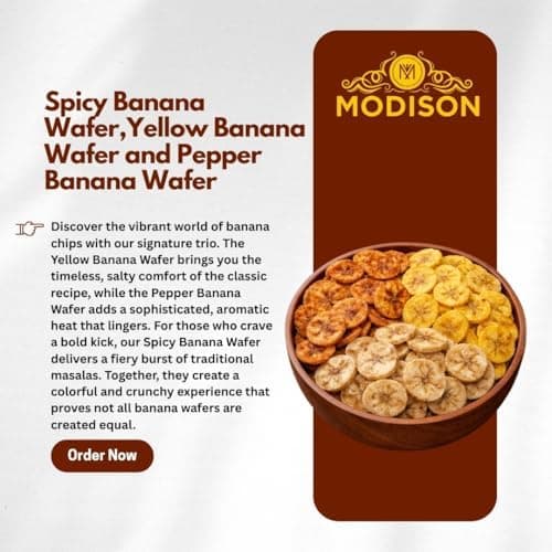 MODISON Banana Wafers Combo Indian Snacks Crispy Chips 540g product image 6