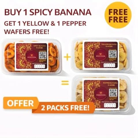 MODISON Banana Wafers Combo Indian Snacks Crispy Chips 540g product image 2