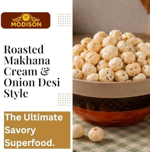 MODISON Roasted Makhana Healthy Snacks Cream Onion 80g product image 7