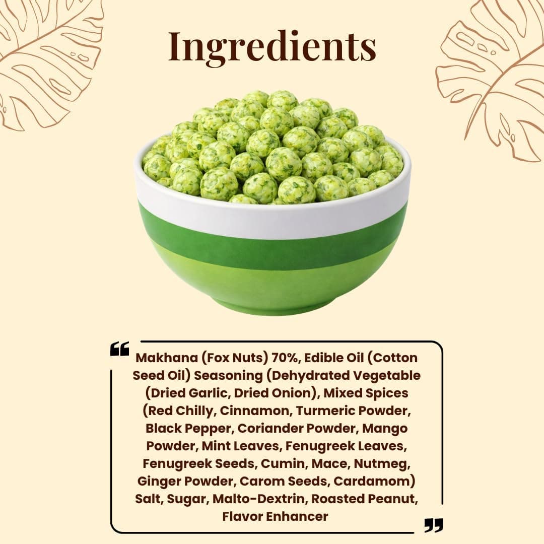MODISON Roasted Makhana Healthy Snacks Zesty Mint 80g product image 11