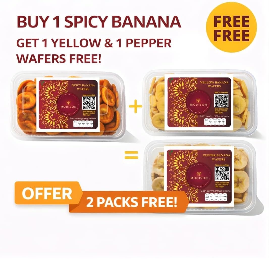 MODISON Banana Wafers Combo Indian Snacks Crispy Chips 540g product image 10