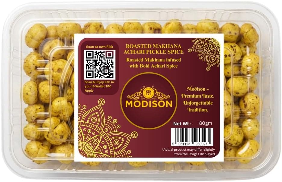 MODISON Roasted Makhana Healthy Snacks Achari Pickle Spice 80g product image 8