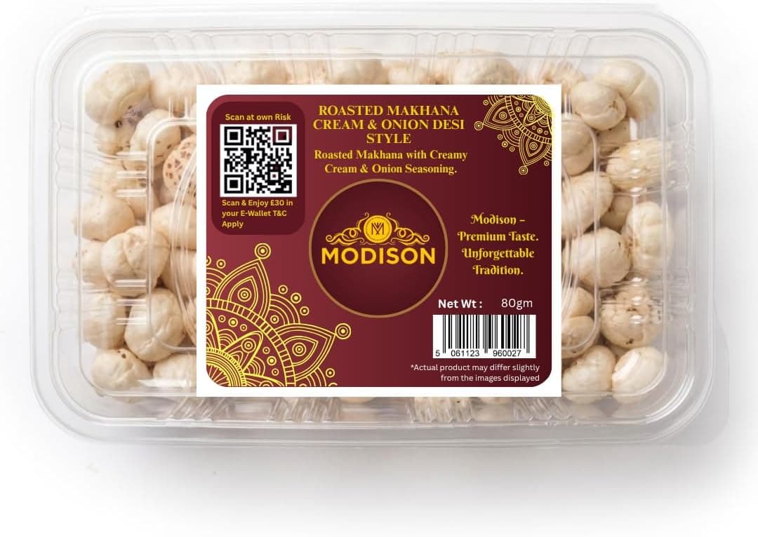 MODISON Roasted Makhana Healthy Snacks Cream Onion 80g product image 8