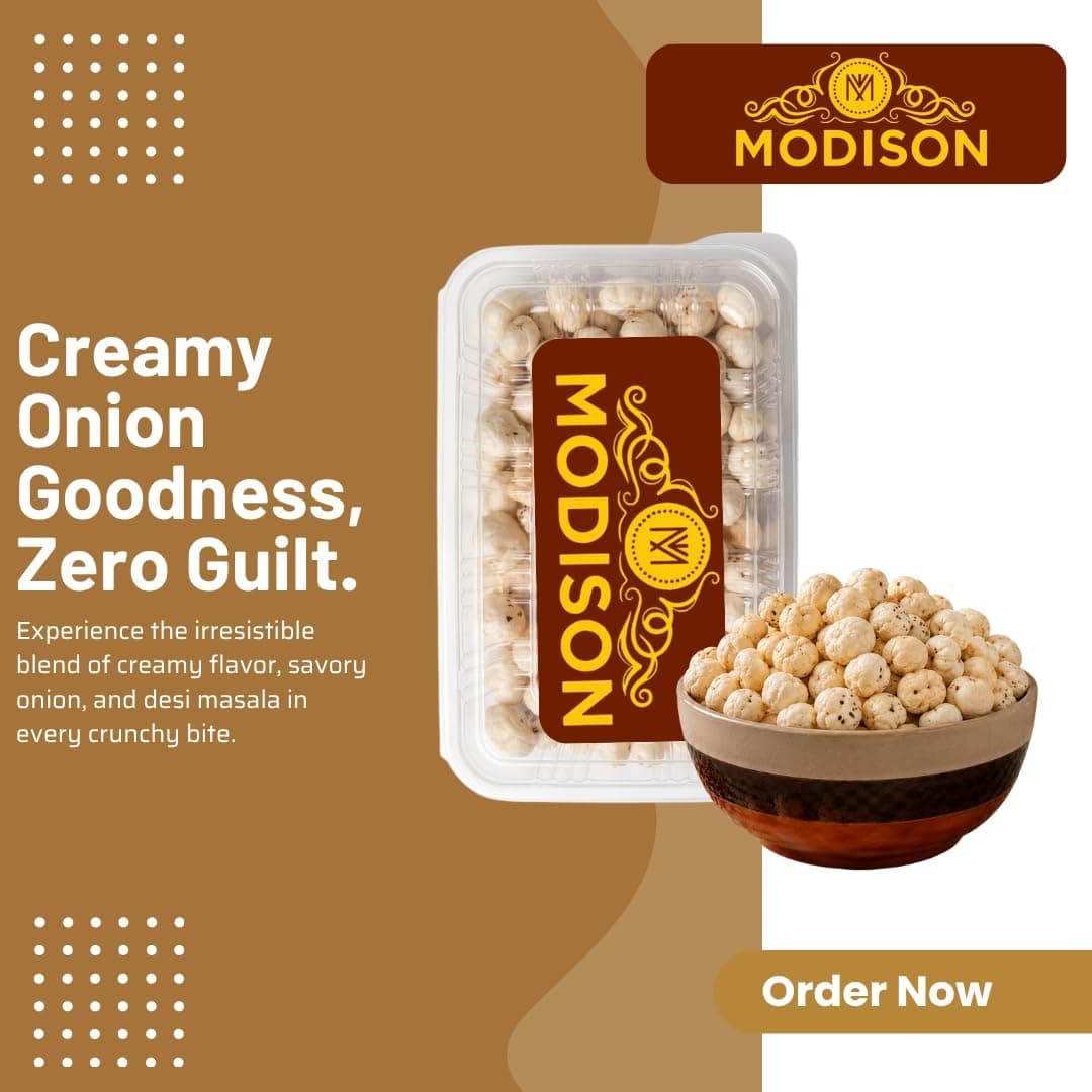 MODISON Roasted Makhana Healthy Snacks Cream Onion 80g product image 11