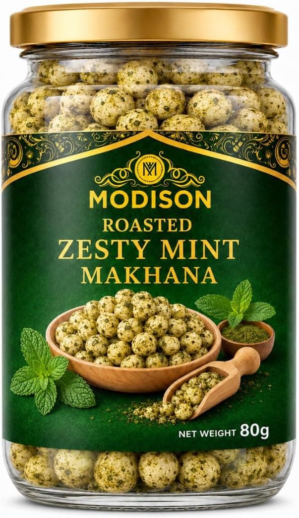 MODISON Roasted Makhana Healthy Snacks Zesty Mint 80g product image 8