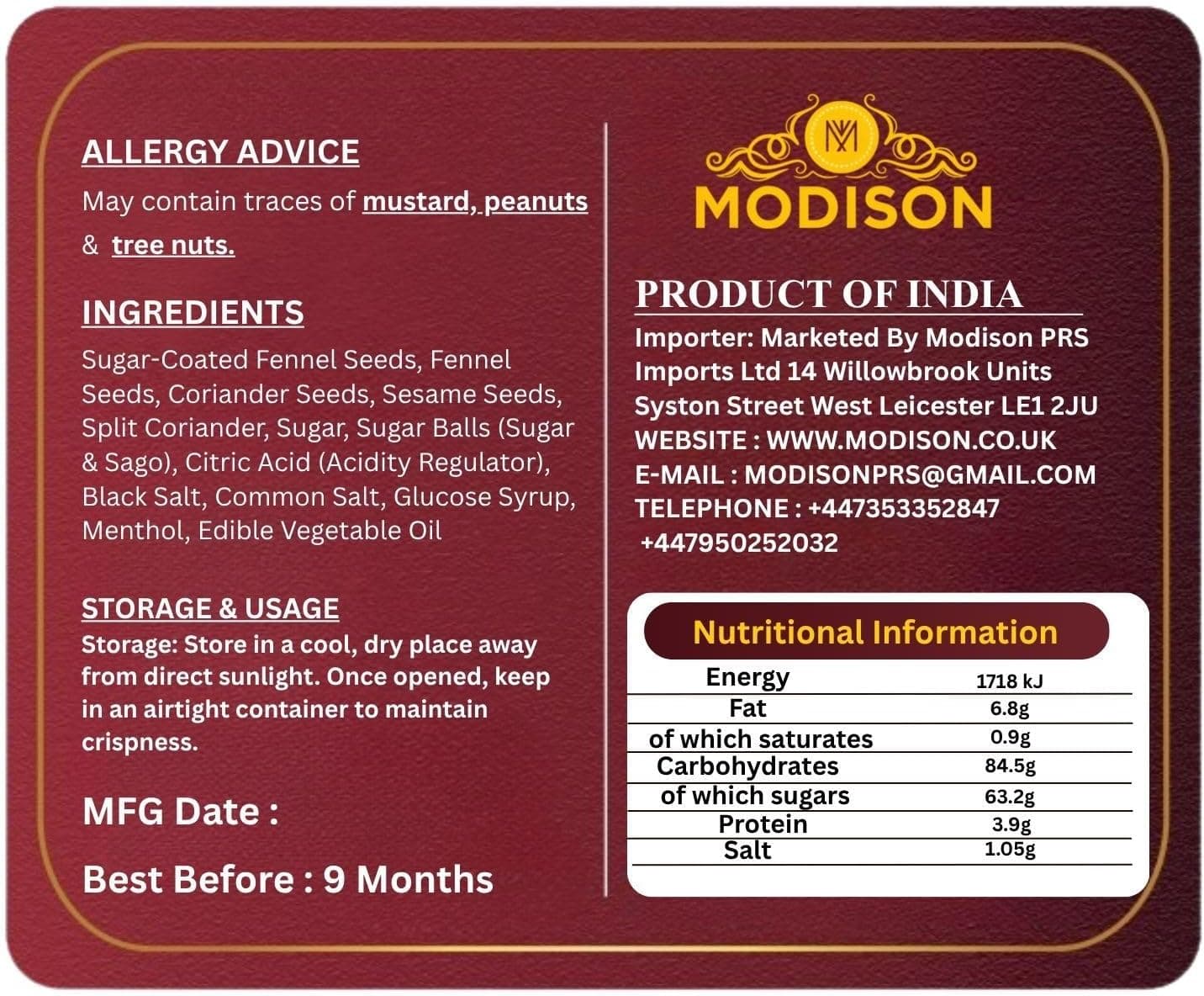 MODISON Khatta Meetha Indian Mouth Freshener Tangy 100g product image 9