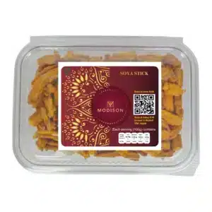 Golden Soya Stick Snack in Clear Plastic Container from Modison, UK.