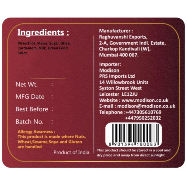 Modison Pista Barfi – Authentic Sweet UK - Image 2
