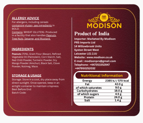 Spicy Masala Peanuts by Modison – Crunchy & Bold Snack - Image 2